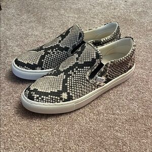 J. Crew Factory Snake Print Slip-On Sneakers